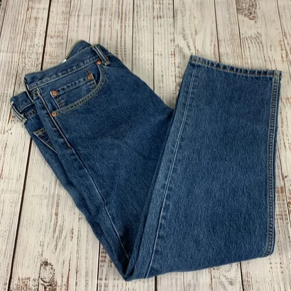 Levis "505" boot cut blue jeans sz 35 x 30 - Picture 11 of 15